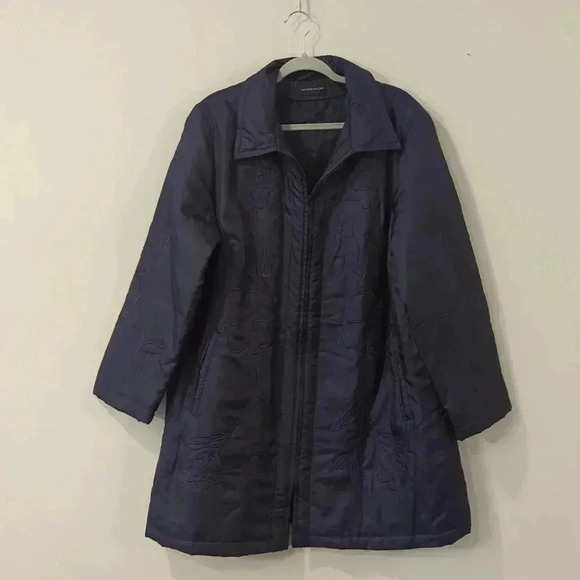 Windsmoor Jacket size 16‎ Winter Blue Embroidered Flowers - Picture 1 of 13